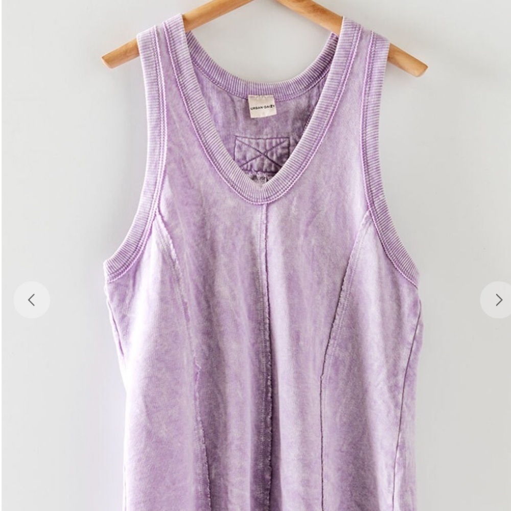 Lavender acid washed, racerback tank top with raw edges